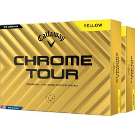 Chrome Tour Yellow Golf Balls - Double Dozen
