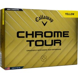 Chrome Tour Yellow Golf Balls - Double Dozen