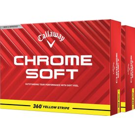 Chrome Soft 360 Stripe Yellow Golf Balls - Double Dozen - 2025 Model