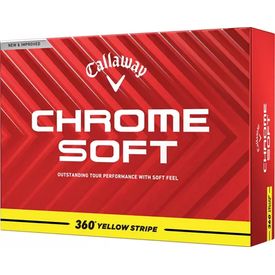 Chrome Soft 360 Stripe Yellow Golf Balls - Double Dozen - 2025 Model