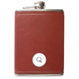 Leather Flask 8 Ounce Logo