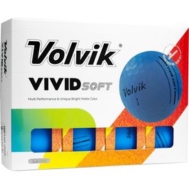 Vivid Soft Matte Blue Logo Overrun Golf Balls - 2025 Model