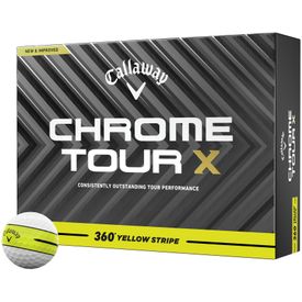 Chrome Tour X 360 Stripe Yellow Balls - Double Dozen