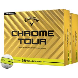 Chrome Tour 360 Stripe Yellow Balls - Double Dozen