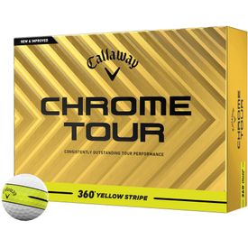 Chrome Tour 360 Stripe Yellow Balls - Double Dozen