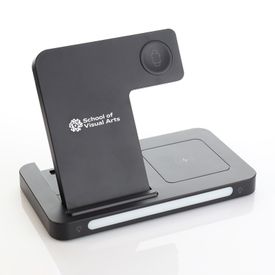 3-in-1 Wireless Custom Logo Charging Station with Adjustable Light