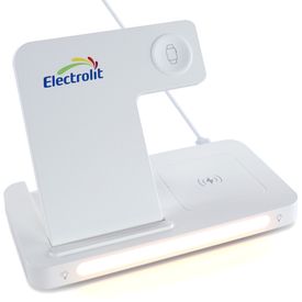3-in-1 Wireless Custom Logo Charging Station with Adjustable Light