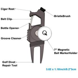 7 In 1 Multipurpose Custom Logo Golf Tool