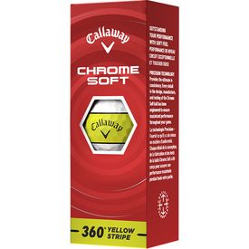 Chrome Soft 360 Stripe Yellow Golf Balls - 2026 Model