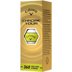 Chrome Tour 360 Stripe Yellow Golf Balls - 2026 Model