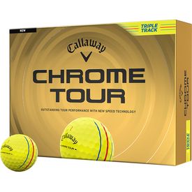 Chrome Tour Triple Track Yellow Golf Balls - Buy 3 DZ Get 1 DZ Free - 2026 Model