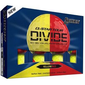 Q-Star Tour Divide 3 Yellow/Red Golf Balls - Buy 2 DZ Get 1 DZ Free