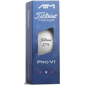 Pro V1 Red, White, and Blue AIM Performance Golf Balls