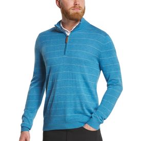 Previous Season Style Wool Heather Stripe 1/4 Zip Sweater Pullover