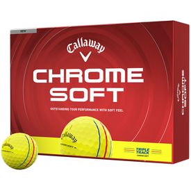 Chrome Soft Yellow Triple Track Golf Balls - Double Dozen