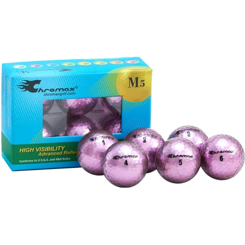 Chromax Purple Metallic Purple M5 Personalized Golf Balls - 6-Pack
