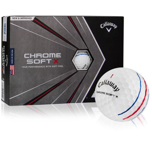 Callaway Golf White Chrome Soft X Triple Track Personalized Golf Balls