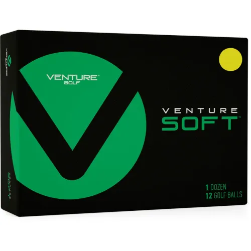 Venture Golf Soft Yellow Personalized Golf Balls - 2024 Model