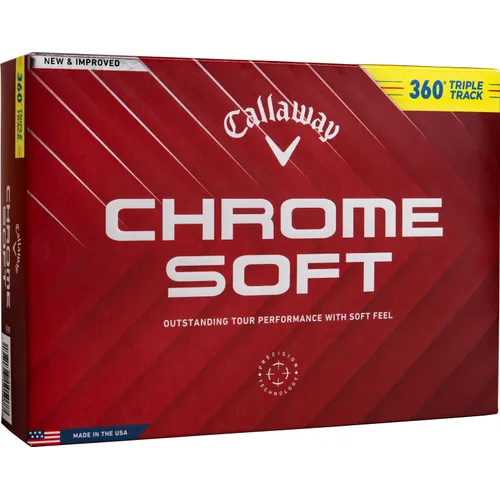 Callaway Golf Chrome Soft 360 Triple Track Yellow Golf Balls - 2024 Model