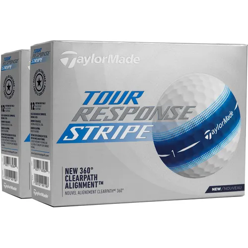 Taylor Made Tour Response Stripe Blue Golf Balls - Double Dozen