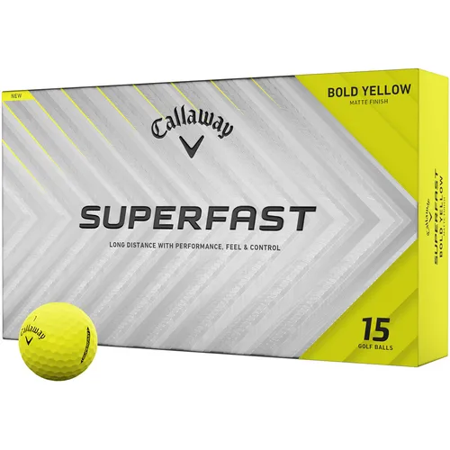 Callaway Golf Superfast Bold Yellow Personalized Golf Balls - 15 Pack - 2025 Model