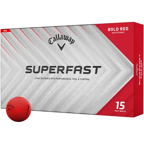 Callaway Golf Superfast Bold Red Personalized Golf Balls - 15 Pack - 2025 Model