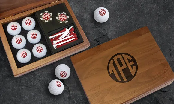 Wooden Gift Set with Poker Chips & Tees