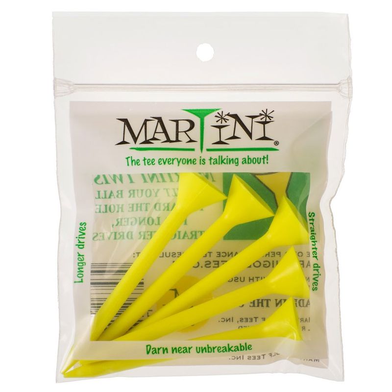 Martini Tees - 3 1/4 Inch - Yellow - 5 CT