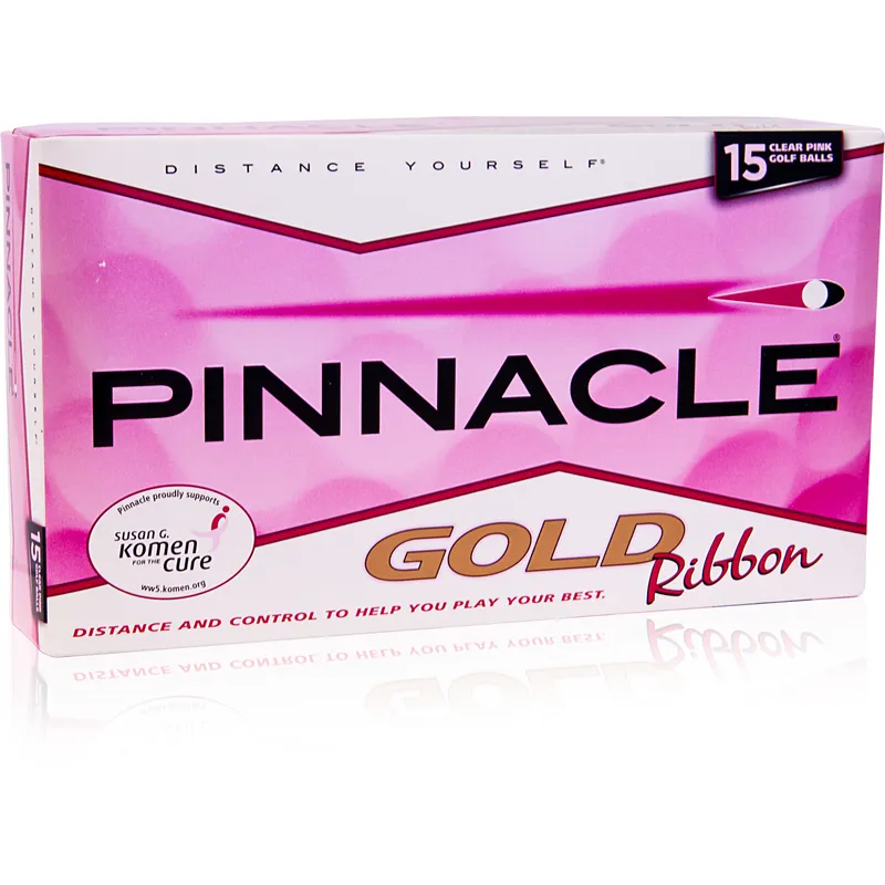 Pinnacle Gold Ribbon Golf Balls for Women - Clear Pink - Golfballs.com