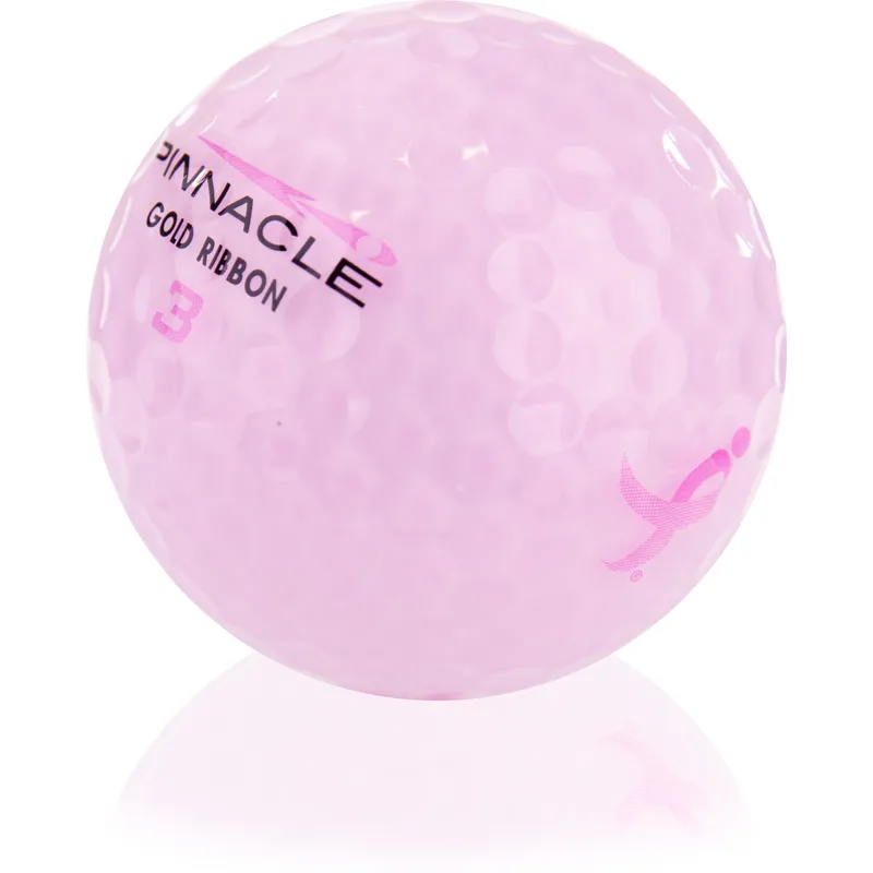 Pinnacle Gold Ribbon Golf Balls for Women - Clear Pink - Golfballs.com