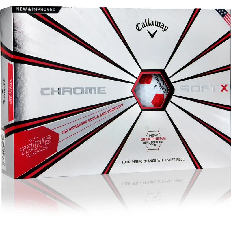 Callaway Golf Chrome Soft X Truvis Red Golf Balls - Golfballs.com