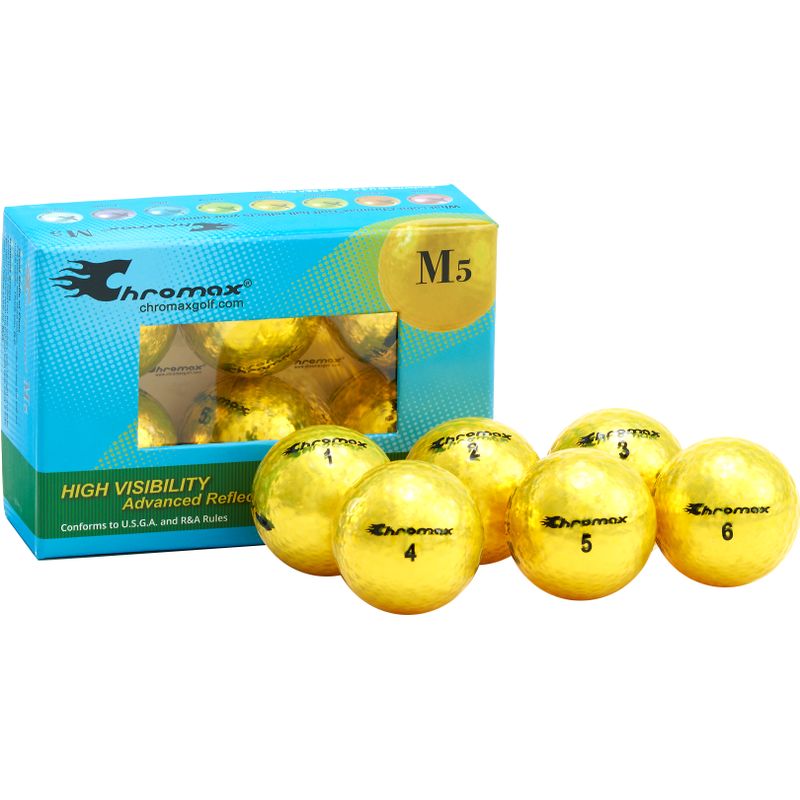 Metallic Yellow M5  - 6-Pack Personalized Golf Balls