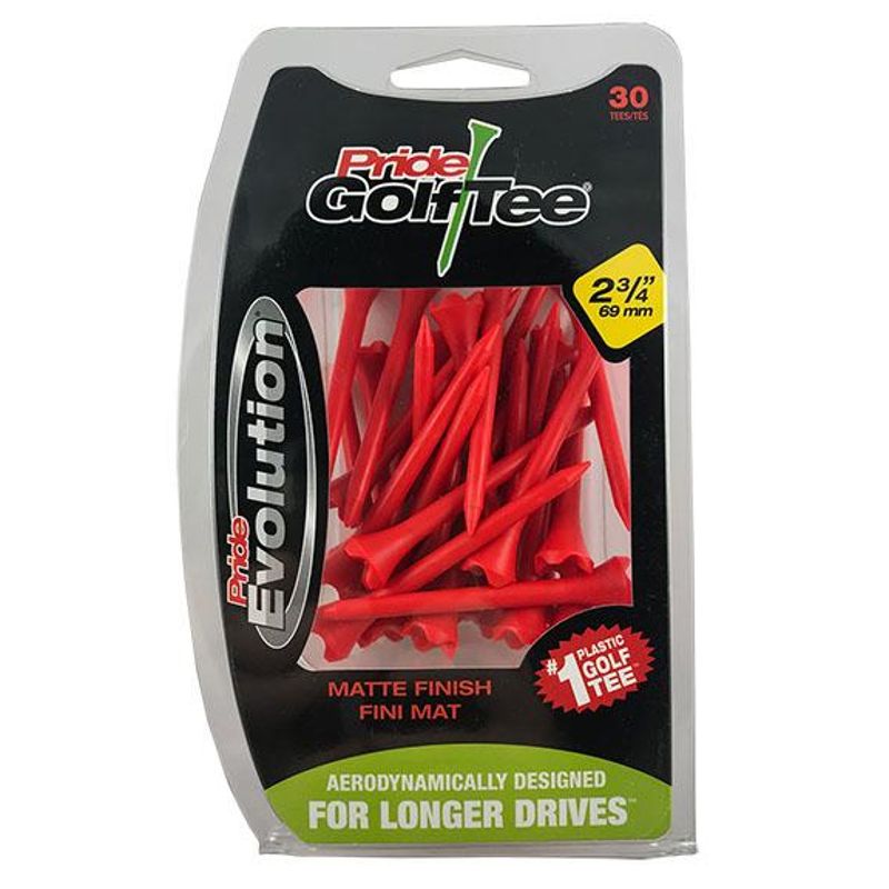 Pride Sports Evolution Matte Finish Tees - 2-3/4 Inch - Red - 30 CT