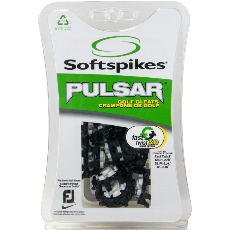Softspikes Pulsar Golf Spikes - Fast Twist 3.0 - Black-White