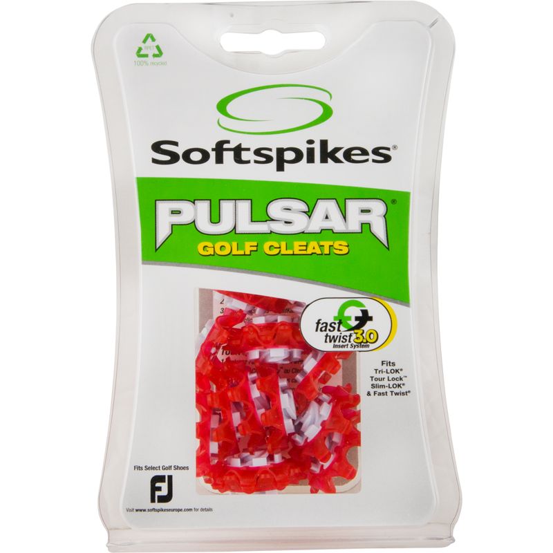 Softspikes Pulsar Golf Spikes - Fast Twist 3.0 - Cherry-White