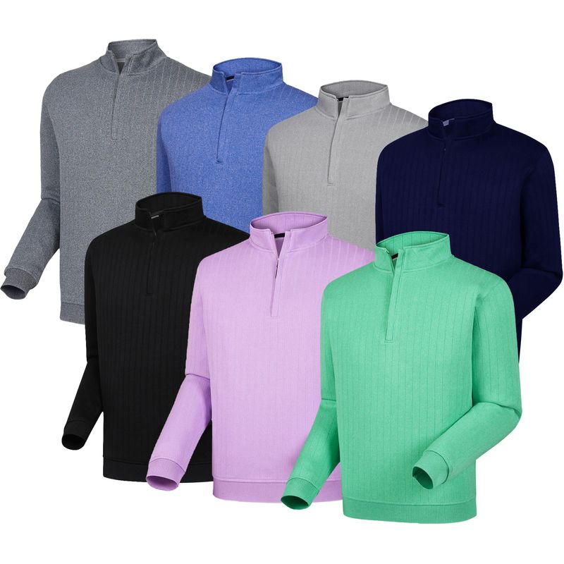 footjoy drop needle half zip pullover