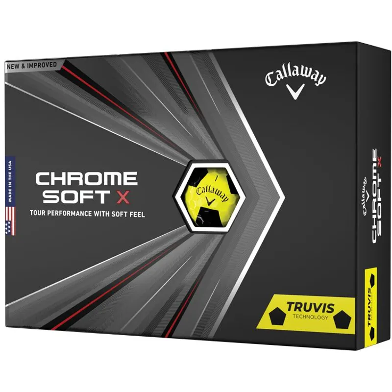 新品 2ダース Calloway CHROME SOFT X TRUVIS Callaway Golf 2020 Chrome Soft X Yellow TruVis Golf Balls