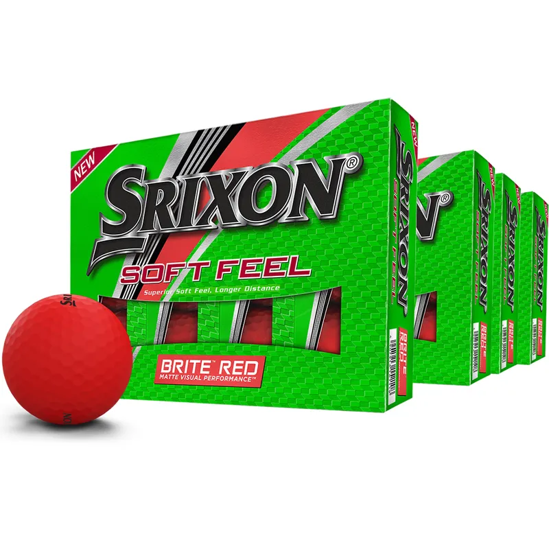 Srixon Soft Feel Brite Red Golf Ball - Buy 2 Get 2 Free - Golfballs.com