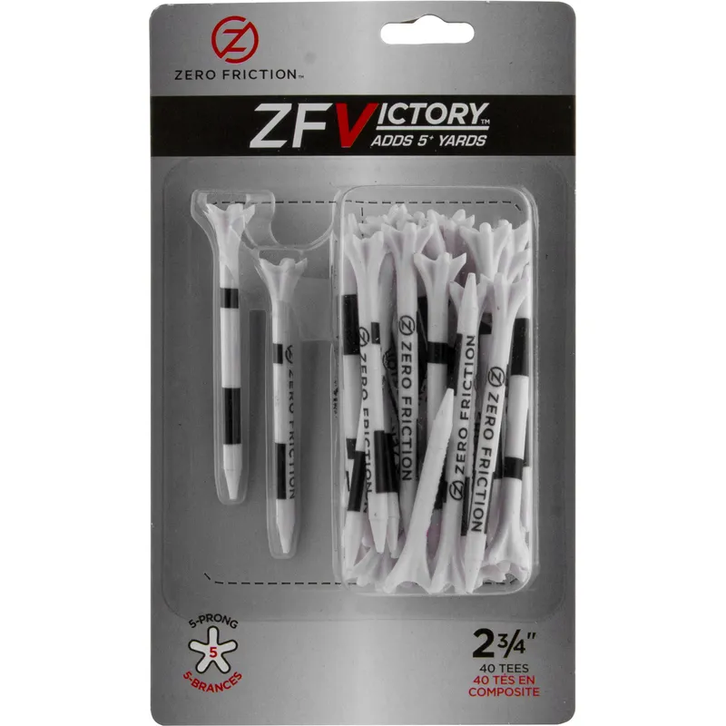 Zero Friction ZF Victory 5-Prong 2 3/4 Inch Tees - 40 Pack