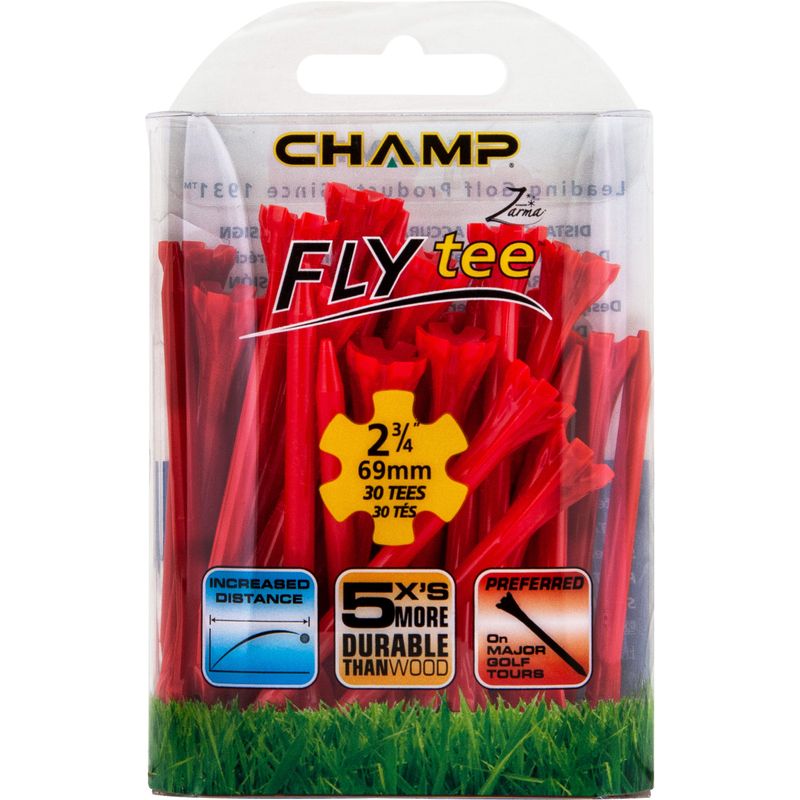 Champ Golf Zarma FLYtee - 2 3/4 Inch - Red - 30 CT