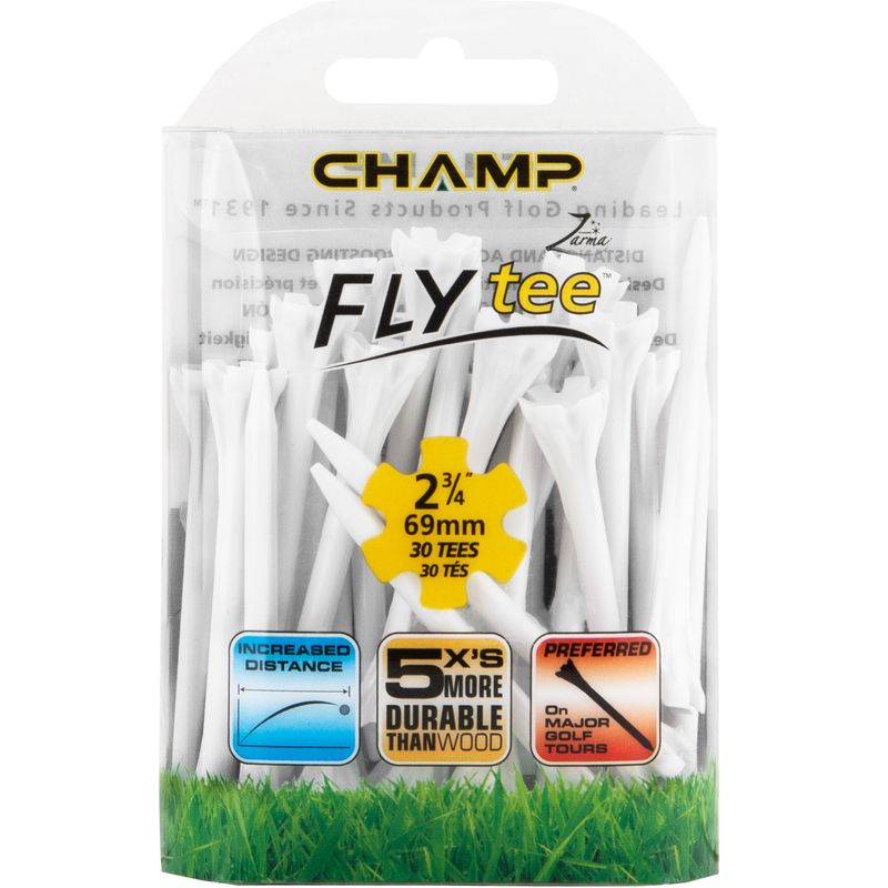 Champ Golf Zarma FLYtee - 2 3/4 Inch - White - 30 CT