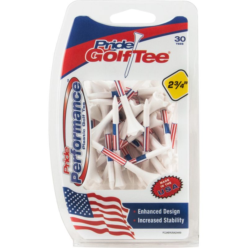 Pride Sports Performance 2 3/4 Inch Plastic Tees - 30 Count - Special Flag Edition