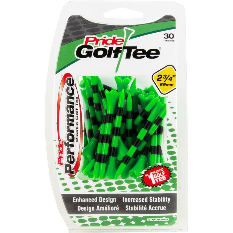 Pride Sports Performance 2 3/4 Inch Striped Tees - 30 Count - Citrus Green