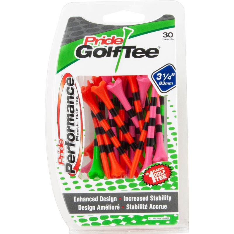 Pride Sports Pride Performance 3 1/4 Inch Striped Tees - 30 CT - Citrus Mix