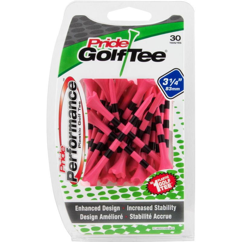 Pride Sports Pride Performance 3 1/4 Inch Striped Tees - 30 CT - Citrus Pink