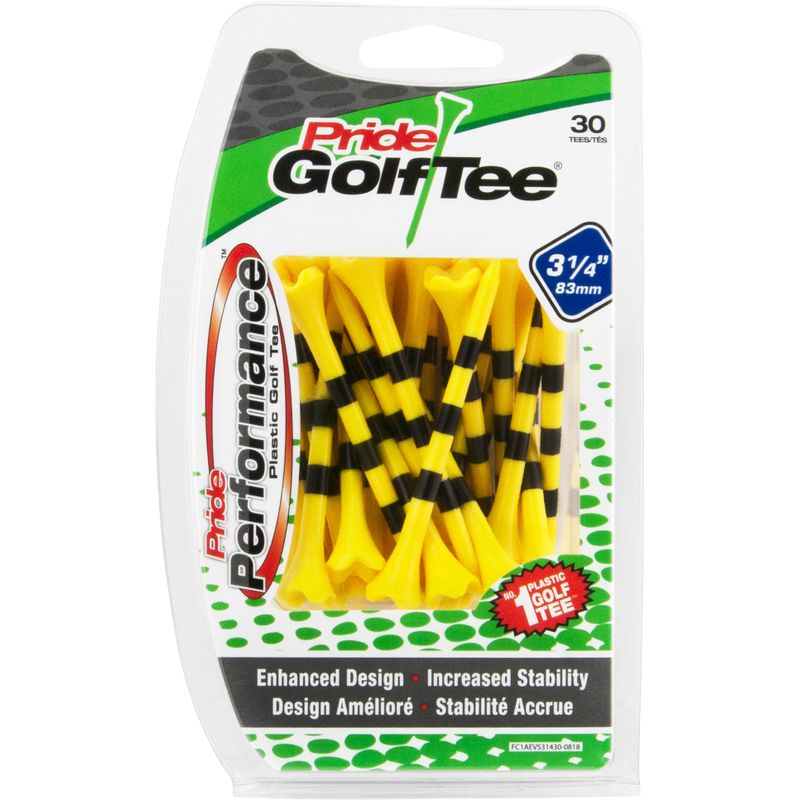 Pride Sports Pride Performance 3 1/4 Inch Striped Tees - 30 CT - Yellow