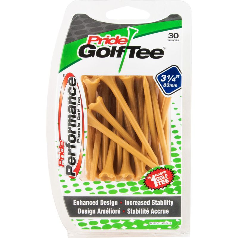 Pride Sports Pride Performance Plastic 3 1/4 Inch Tees - 30 Count - Natural
