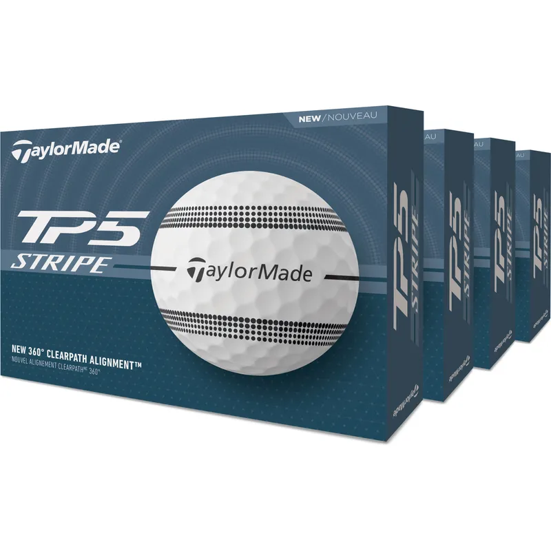 TaylorMade TP5 Stripe Golf Balls - Buy 3 DZ Get 1 DZ Free