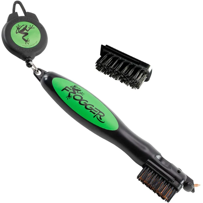 Brosse De Golf Frogger Pro Latch-It Noire/grise – Avec Nettoyant Rainure