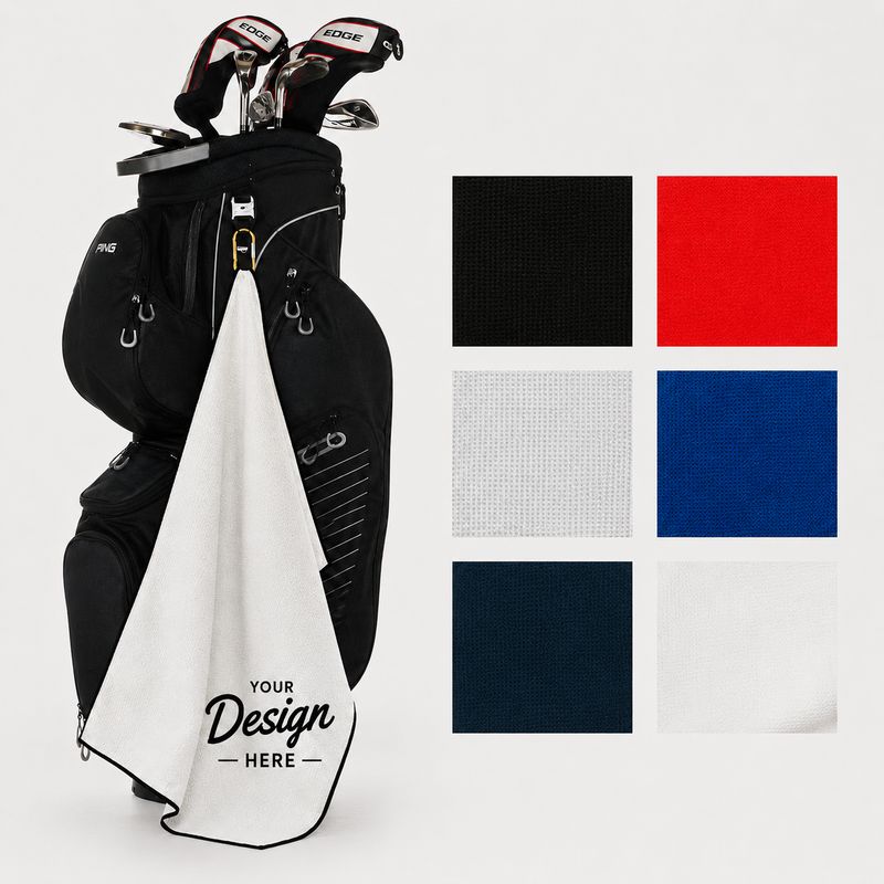 Golfballs.com Medium Waffle Towel - White-Black